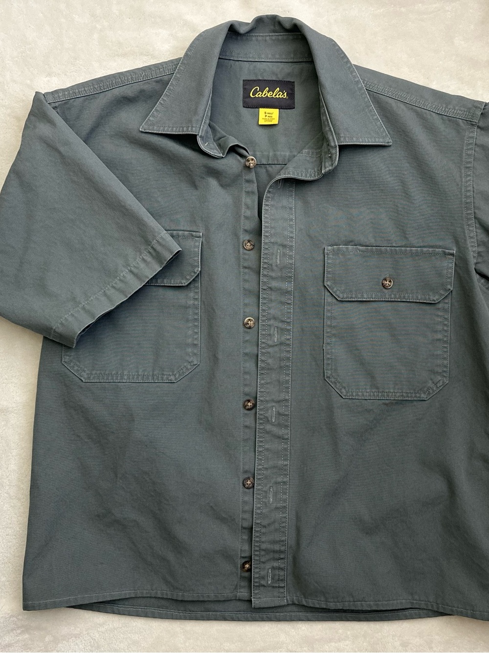 Cabela's Men's Gorpcore Outdoor Utility Short Sleeve Button-Down Shirt - Slate M
